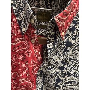 Evergreen XL Bandana Pasily  Shirt Mens Country Western Handkerchief Pattern